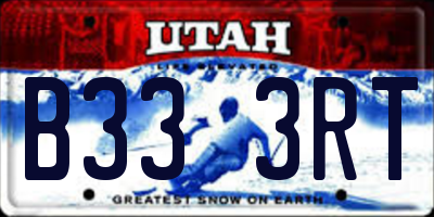 UT license plate B333RT