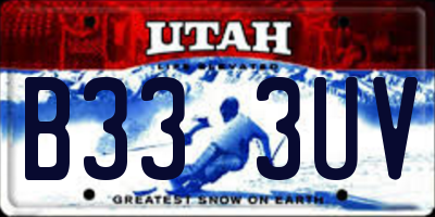 UT license plate B333UV