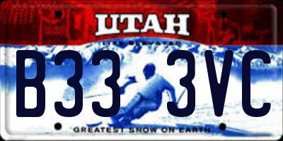 UT license plate B333VC