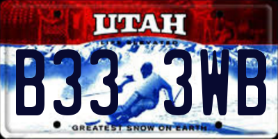 UT license plate B333WB