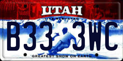 UT license plate B333WC