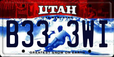 UT license plate B333WI