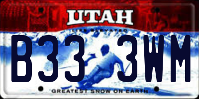 UT license plate B333WM