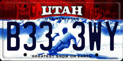 UT license plate B333WY