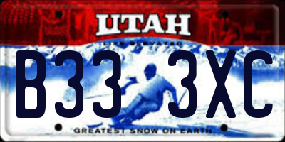 UT license plate B333XC