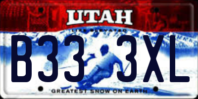 UT license plate B333XL