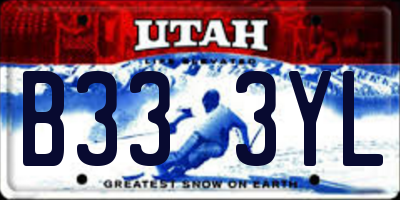 UT license plate B333YL