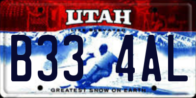 UT license plate B334AL