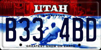 UT license plate B334BD