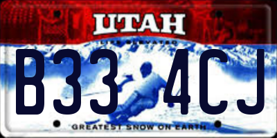 UT license plate B334CJ