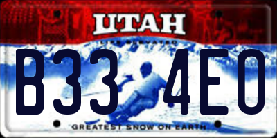 UT license plate B334EO