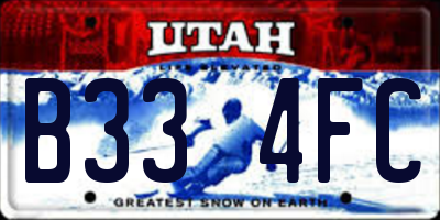 UT license plate B334FC