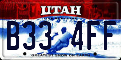 UT license plate B334FF