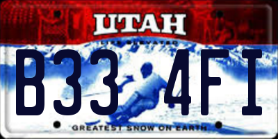 UT license plate B334FI