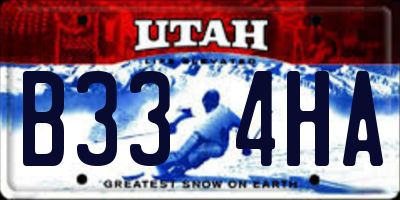 UT license plate B334HA