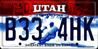 UT license plate B334HK