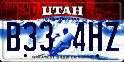 UT license plate B334HZ