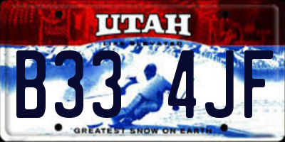 UT license plate B334JF