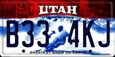 UT license plate B334KJ
