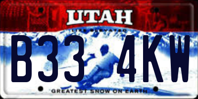 UT license plate B334KW