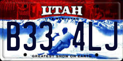 UT license plate B334LJ