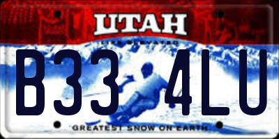 UT license plate B334LU