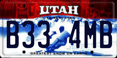 UT license plate B334MB