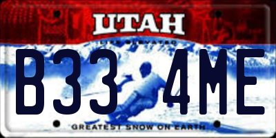 UT license plate B334ME