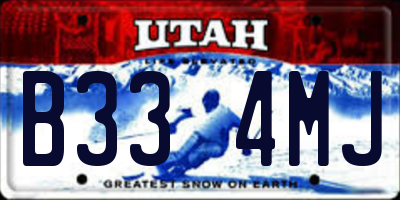 UT license plate B334MJ
