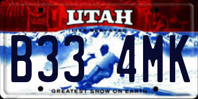 UT license plate B334MK