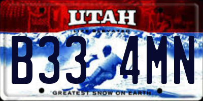 UT license plate B334MN