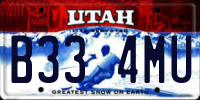 UT license plate B334MU