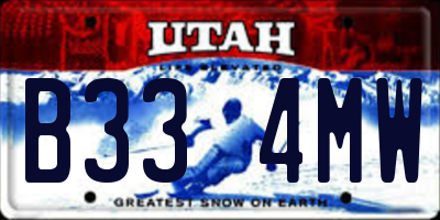 UT license plate B334MW