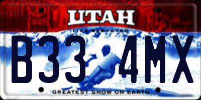 UT license plate B334MX
