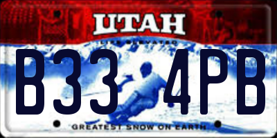 UT license plate B334PB