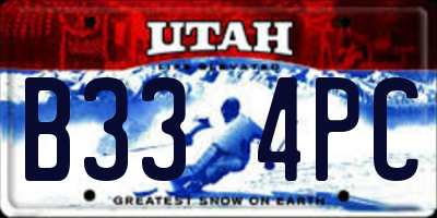 UT license plate B334PC