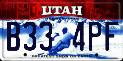 UT license plate B334PF