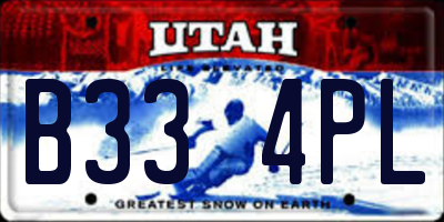 UT license plate B334PL