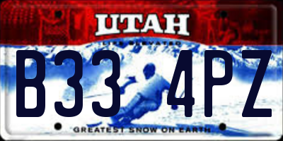 UT license plate B334PZ