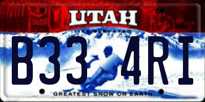 UT license plate B334RI