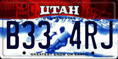 UT license plate B334RJ
