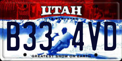 UT license plate B334VD