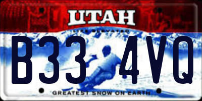 UT license plate B334VQ