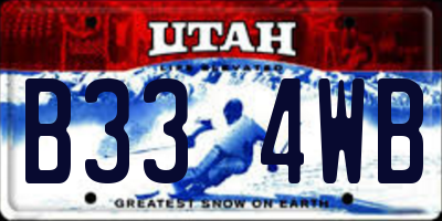 UT license plate B334WB