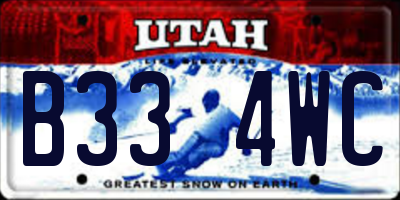 UT license plate B334WC