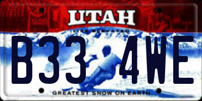 UT license plate B334WE