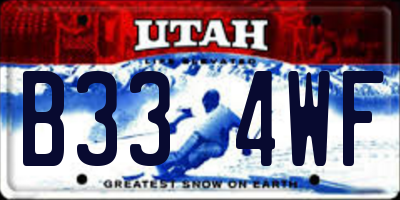 UT license plate B334WF