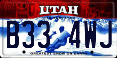 UT license plate B334WJ