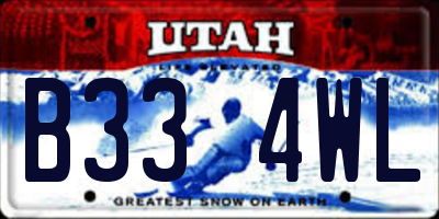 UT license plate B334WL