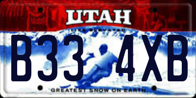 UT license plate B334XB